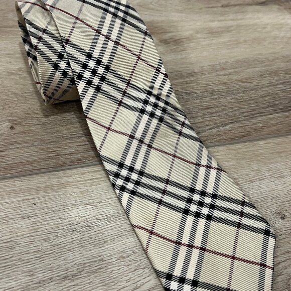 Boy's Burberry London Beige Classic Plaid Tie - Picture 1 of 3